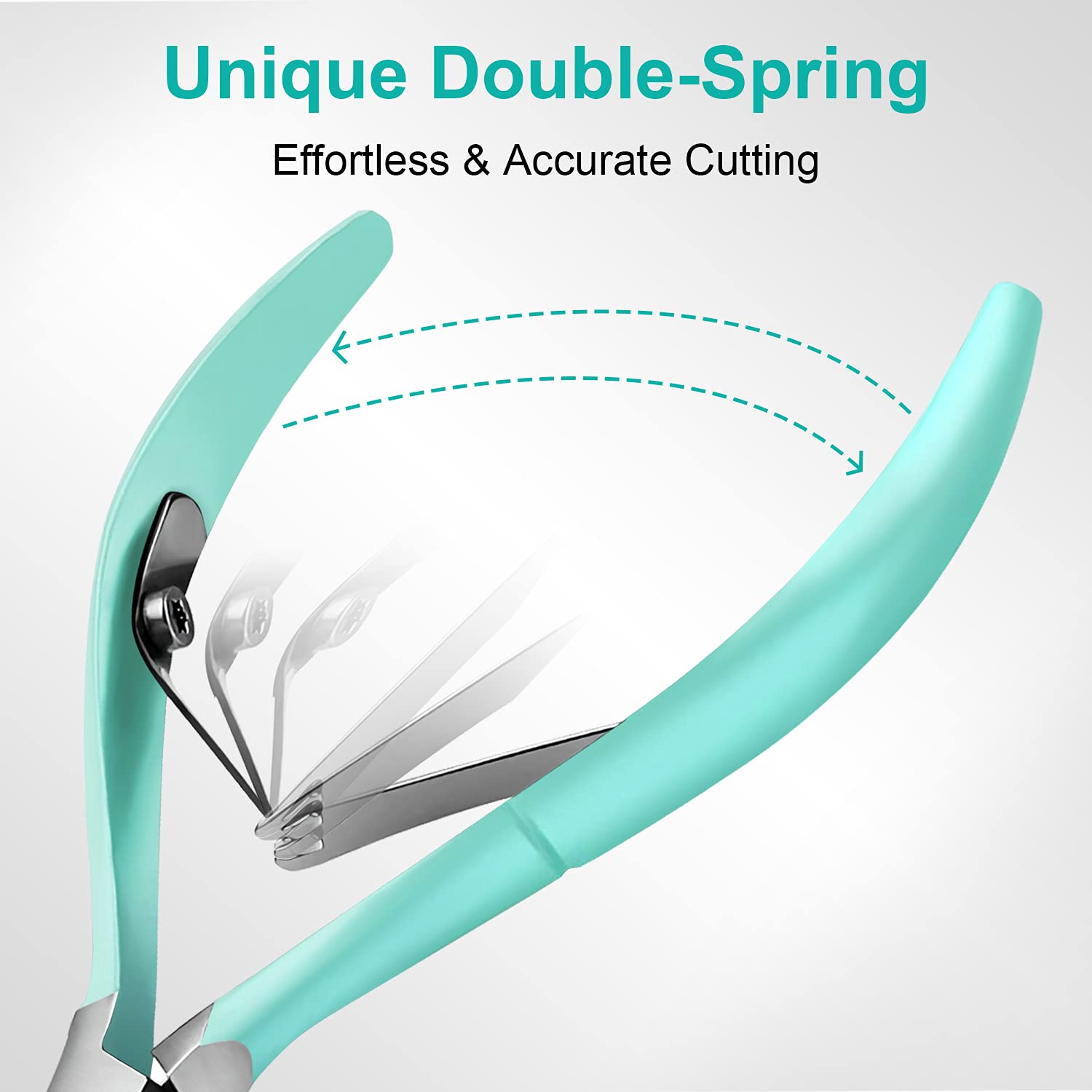 Easkep Cuticle Trimmer with Cuticle Pusher, Cuticle Remover Professional Stainless Steel Cuticle Cutter Nippers Rainbow Sharp Durable Pedicure Manicure Tools for Fingernails and Toenails - Image 3